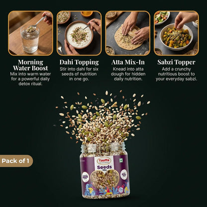 Tauffa Premium Seeds Mix 250g | Healthy Seed Blend with Sunflower, Pumpkin & Flax Seeds | High Protein & Fiber Snack | Omega 3 Rich Superfood for Diet & Fitness