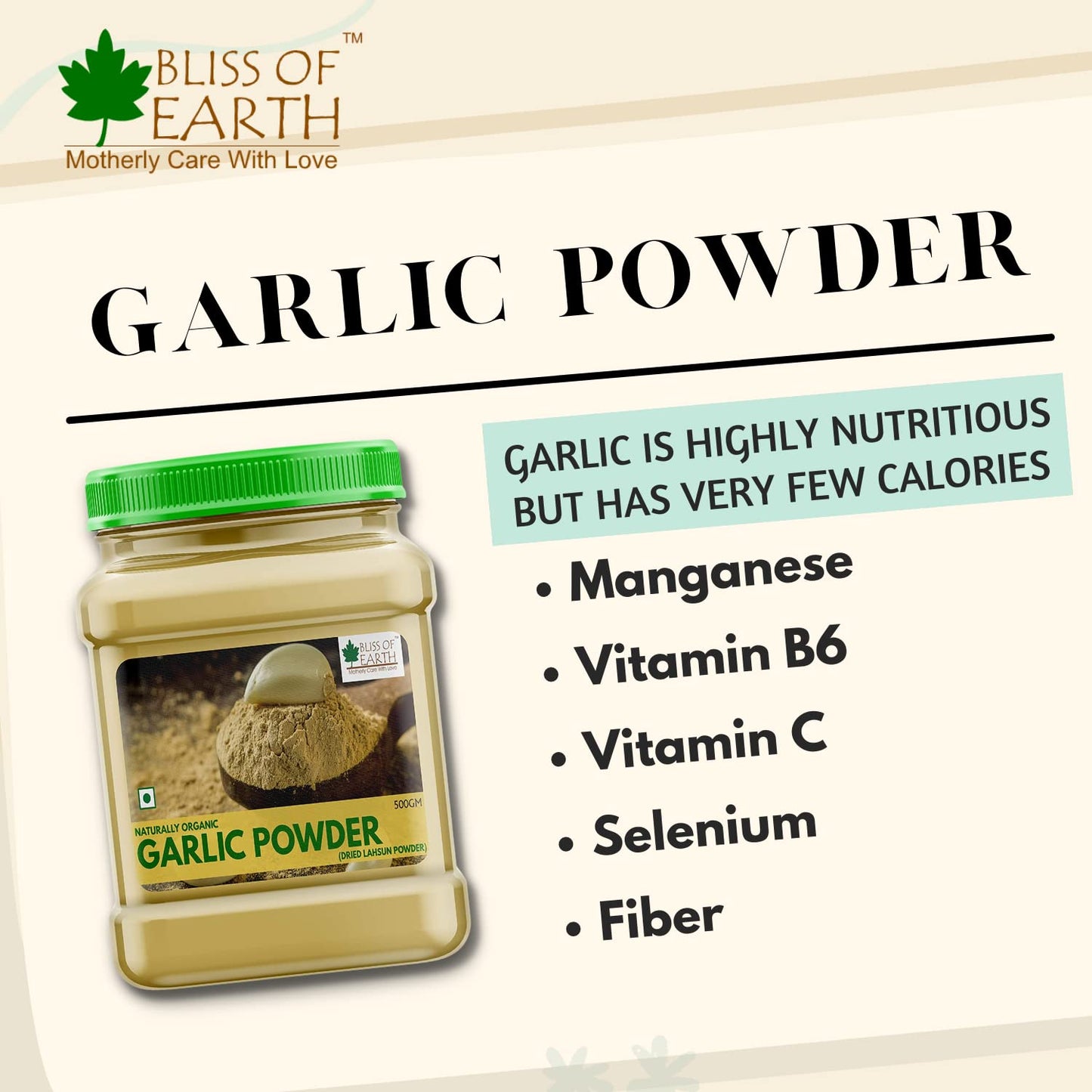 Bliss of Earth 200gm Naturally Organic Garlic Powder Dried For Cooking