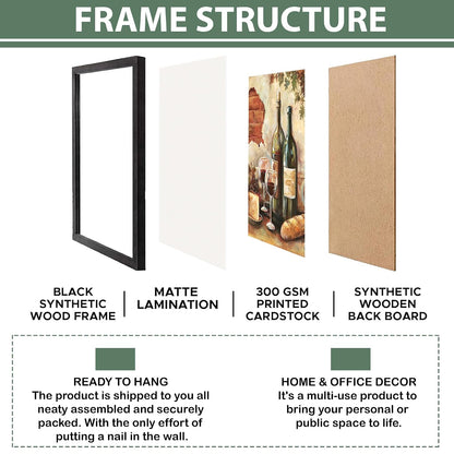 Wall Painting Frames For decor, Pictures Frame For Living Room, Home Decoration, Bedroom, Set of 3, 1pc- 23 x 30 cm, 2pc- 12.5 x 30 cm (Design 8)