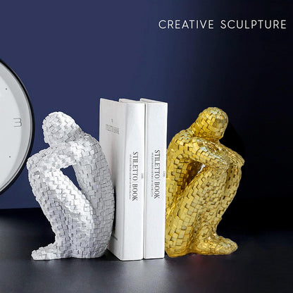 Nostrae Brick Man Show Pieces for Home Decor Living Room Decorative Items | Abstract Modern Showpieces Gift Item for Decoration | Tv Unit Showcase Shelf Office Interior Statue Figurines