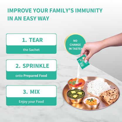 Good Monk Immunity Mix | Multivitamin Supplement Powder with Vitamin B12, C, Iron, Zinc, Fiber | Add to Food - No Taste Change | Ultimate Immunity Booster for Men, Women & Kids | 30 sachets