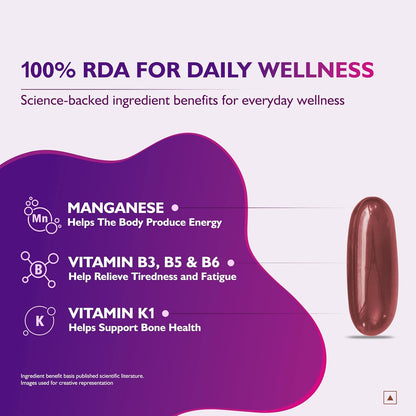 Siens By Dabur Multivitamin for Women-30 capsules | 32 nutrients to support Overall Health, Energy, Hormonal balance & Joint Health, 1 count