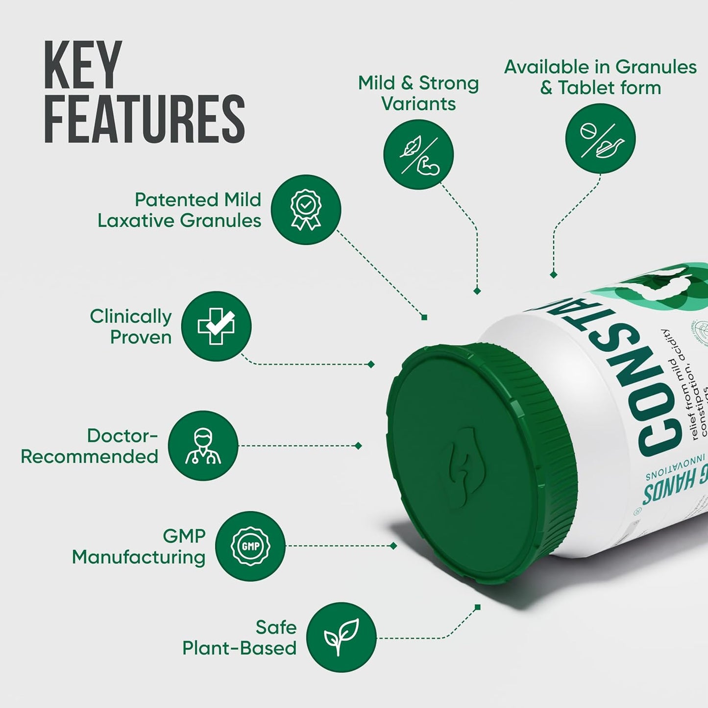 Healing Hands Constac for Relief in Mild Constipation - Mild, Safe, Clinically Proven Ayurvedic Granules 100g