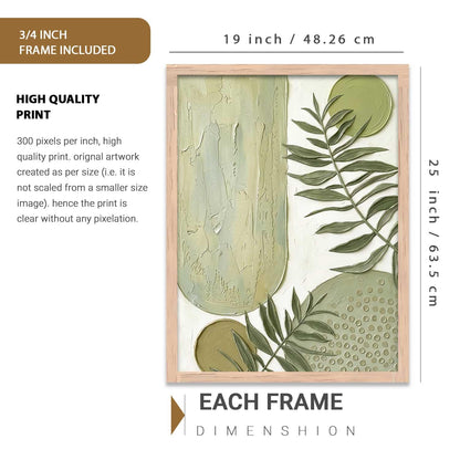 Aesthetic Boho Floral Art Home Decoration Painting | Floral Paintings With Frame For Living Room Bed Room Hotel Wall Decor Digital Reprint (19x25 inch)