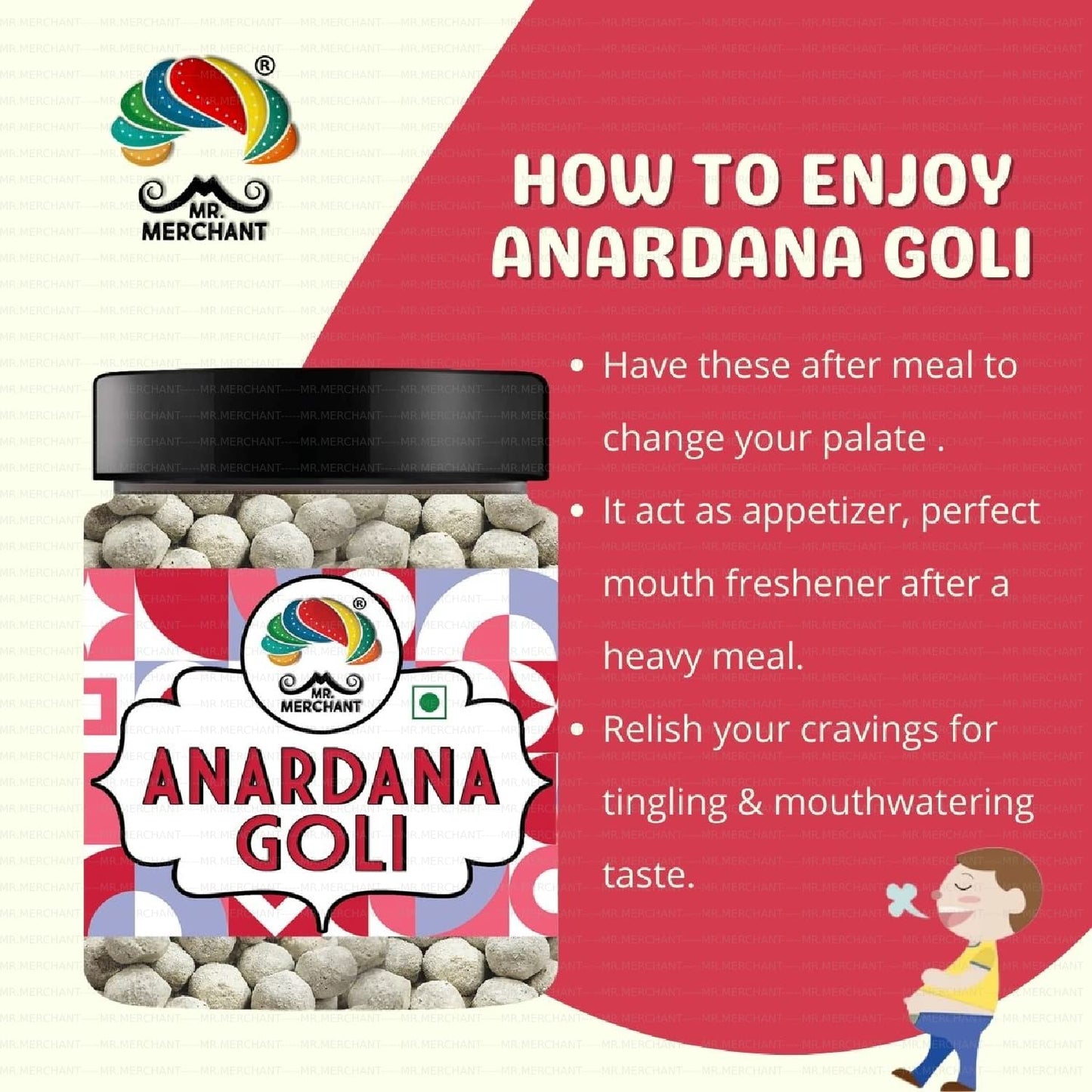 Mr. Merchant Pachak Anardana Goli Churan [Mouth Freshener, Digestive,After-Meal,Mukhwas](300 g (Jar))