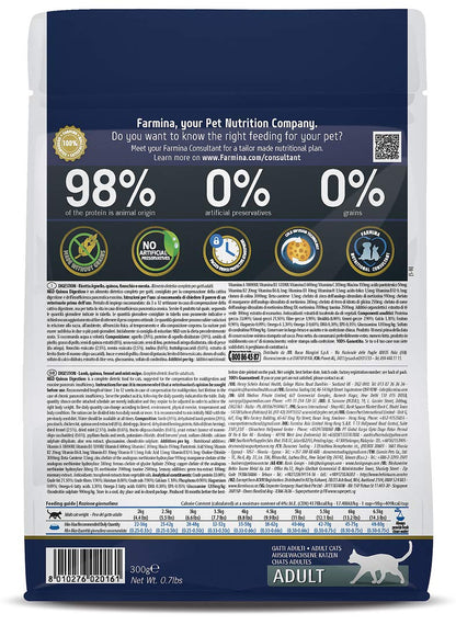 Farmina N&D Prime Adult Cat Food | Grain-Free | Lamb & Blueberry Protein Source|Low Glycemic | Complete Nutrition | 0.3kg