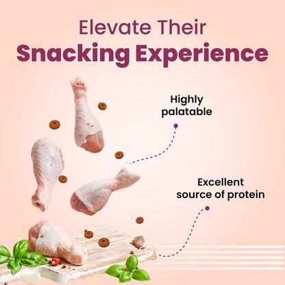 Bark Out Loud Soft Chews Chicken Rings Dog Treats | Prebiotics, Omega Fatty Acids & Vitamins | No Added Sugar | Premium Dog Snacks for All Life Stages | Healthy & Digestive Treats for Dogs - 100g