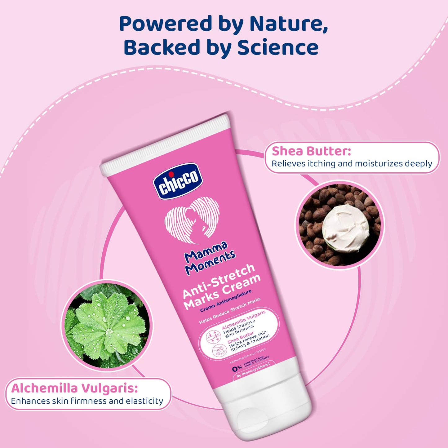 Chicco Mamma Moments Anti-Stretch Marks Cream 75g | Helps Reduce Stretch Marks | Improve Skin Firmness | No Phenoxyethanol | Dermatologically Tested