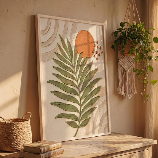 Boho Painting with Frame | Boho Art Painting With Frame Home Decoration For Living Room Bed Room Hotel Wall Decor Digital Reprint (14X20 inch)