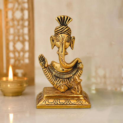 Oxidized Metal Lord Ganesh Ganpati Ganesha Idol Murti Statue Figurine Showpiece for Gifts Home Decor Pooja Room