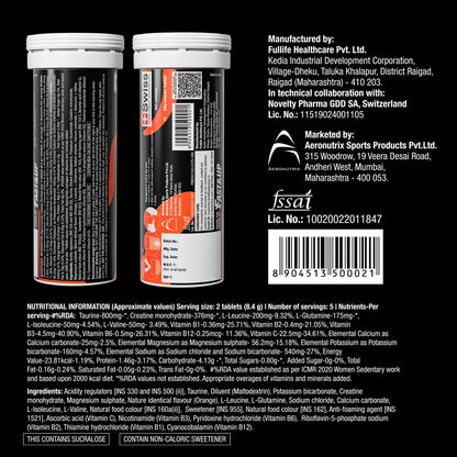 Two supplement bottles with labels and nutritional information on a black background