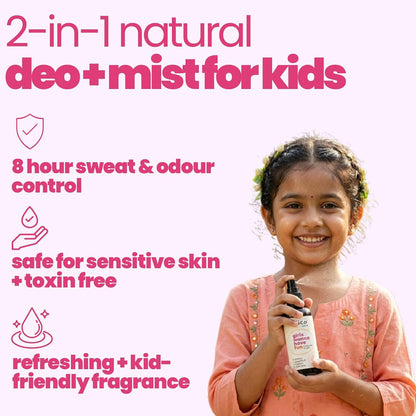 Tuco® Kids Natural Magic Mist for Girls Body Spray, 50ml | Gentle & Safe Perfume for Kids and Baby, Long Lasting with Mild & Delicate Fragrance, Papaya & Rose Water Extract