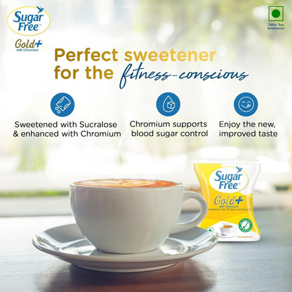 Sugar Free Gold, 500 Pellets| India s No.1 Sweetner| Sweet like Sugar with Low Calories| Scientifically Proven & Tested 50g