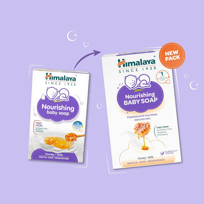 Himalaya Nourishing Baby Soap for Sensitive Skin - 75g | Honey Milk Complex with Sunflower Oil to Nourish Skin| Free From Harsh Chemicals | #1 Doctor Recommended Brand