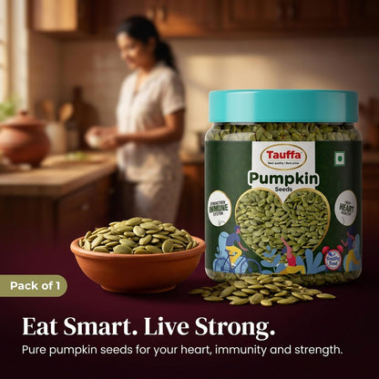 Tauffa Premium Raw Pumpkin Seeds 250g | AAA Grade Kaddu Beej | Handpicked Unroasted Seeds for Eating | High in Protein & Fibre | Healthy Snack