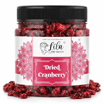 LILA DRY FRUITS Californian Dried and Sweet Sliced Cranberries | Real dried fruit without Sugar | No added Preservatives | Dehydrated Superfood Vegan & Non GMO Fruit Perfect for Gifting