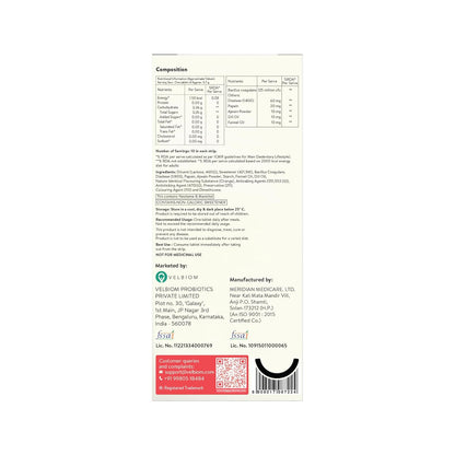 VELBIOM Happy Cultures Goodbye Gas, All Types of Gas Relief, Unique Blend of Probiotics 125 Million CFU, Ajwain Oil, Saunf Oil, Digestive Enzymes, Alleviates Gas, Bloating & Indigestion -30 Chewables