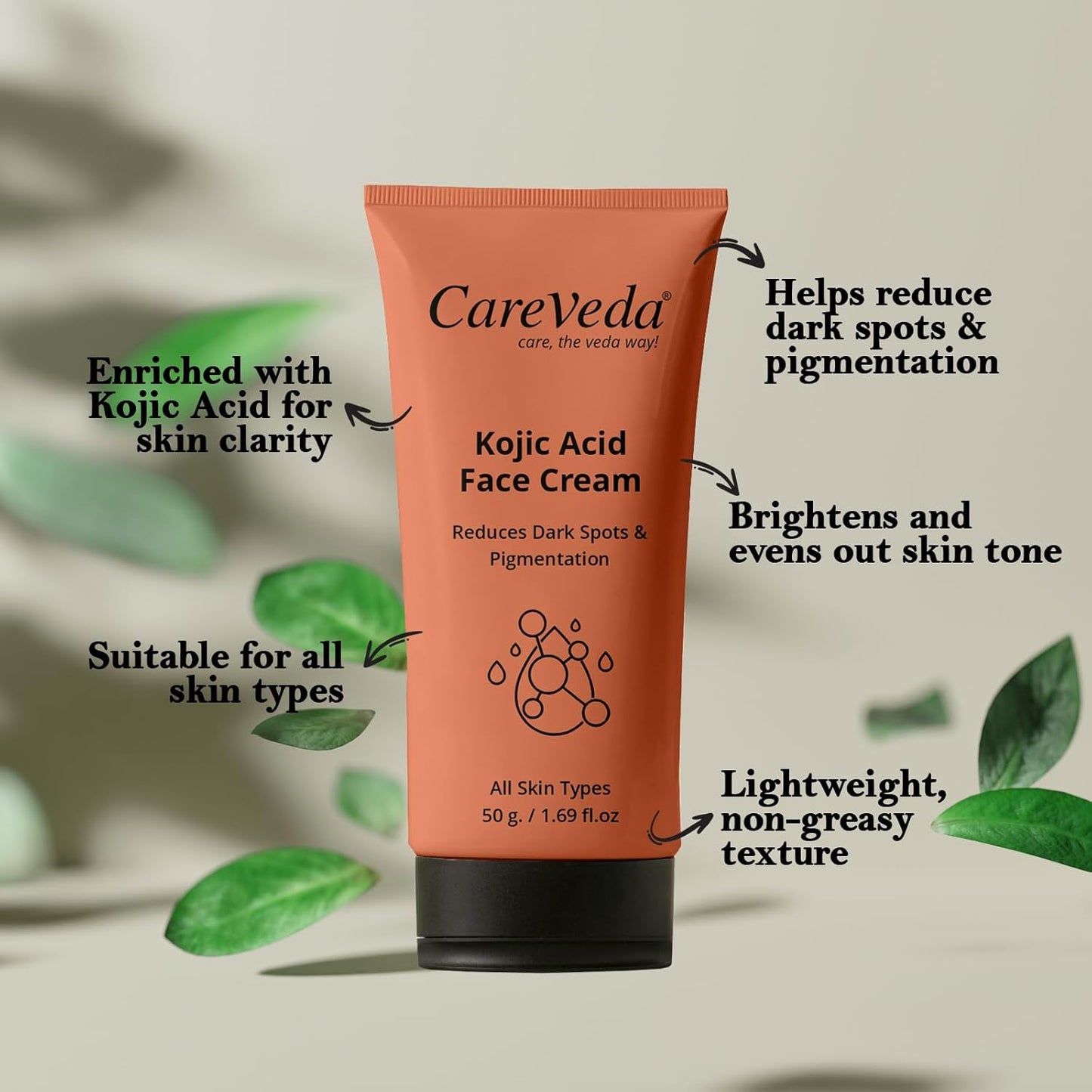 Kojic Acid Face Cream For Reduces Dark Spots & Pigmentation Suitable For All Skin Types 50gm
