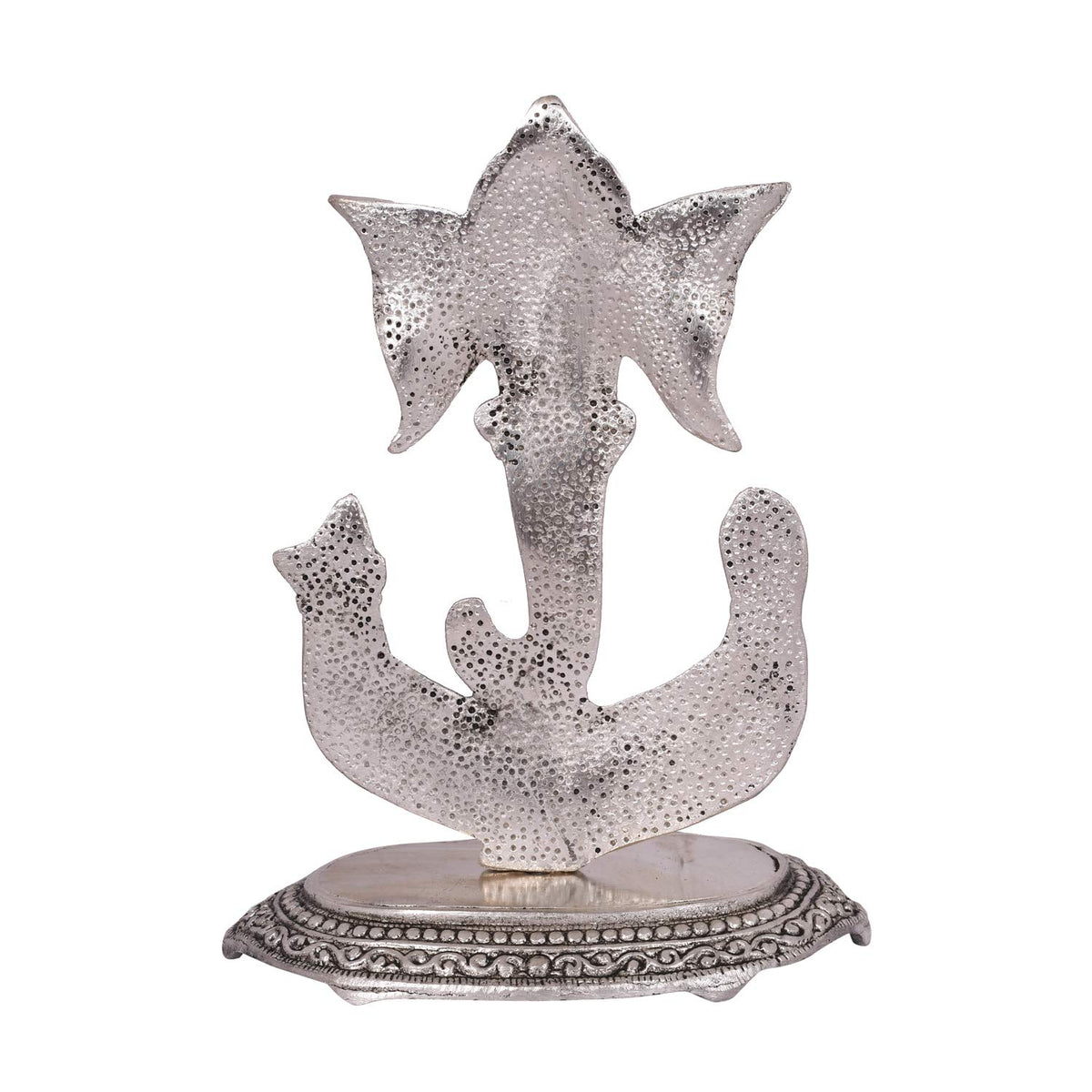 Metal Ganesha Idol Showpiece for Gift & Home Decor - Silver Plated Ganesh Ganpati Statue for Pooja Temple Office Decoration Gifts
