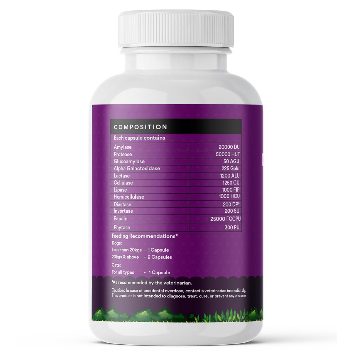 INLIFE Digestive Enzymes for Dogs Cats and Pets | Contains 12 Naturally Sourced & Essential Enzymes - 60 Vegetarian Capsules