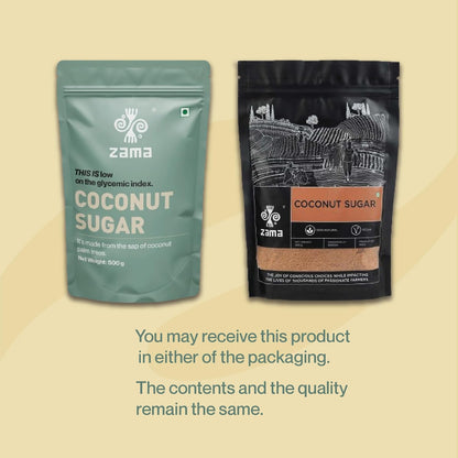 Zama Coconut Sugar 500g | Coconut Palm Sugar | Subtle Caramel Flavour | Sugar Substitute | Unprocessed and unrefined | Plant Based | Coconut Jaggery