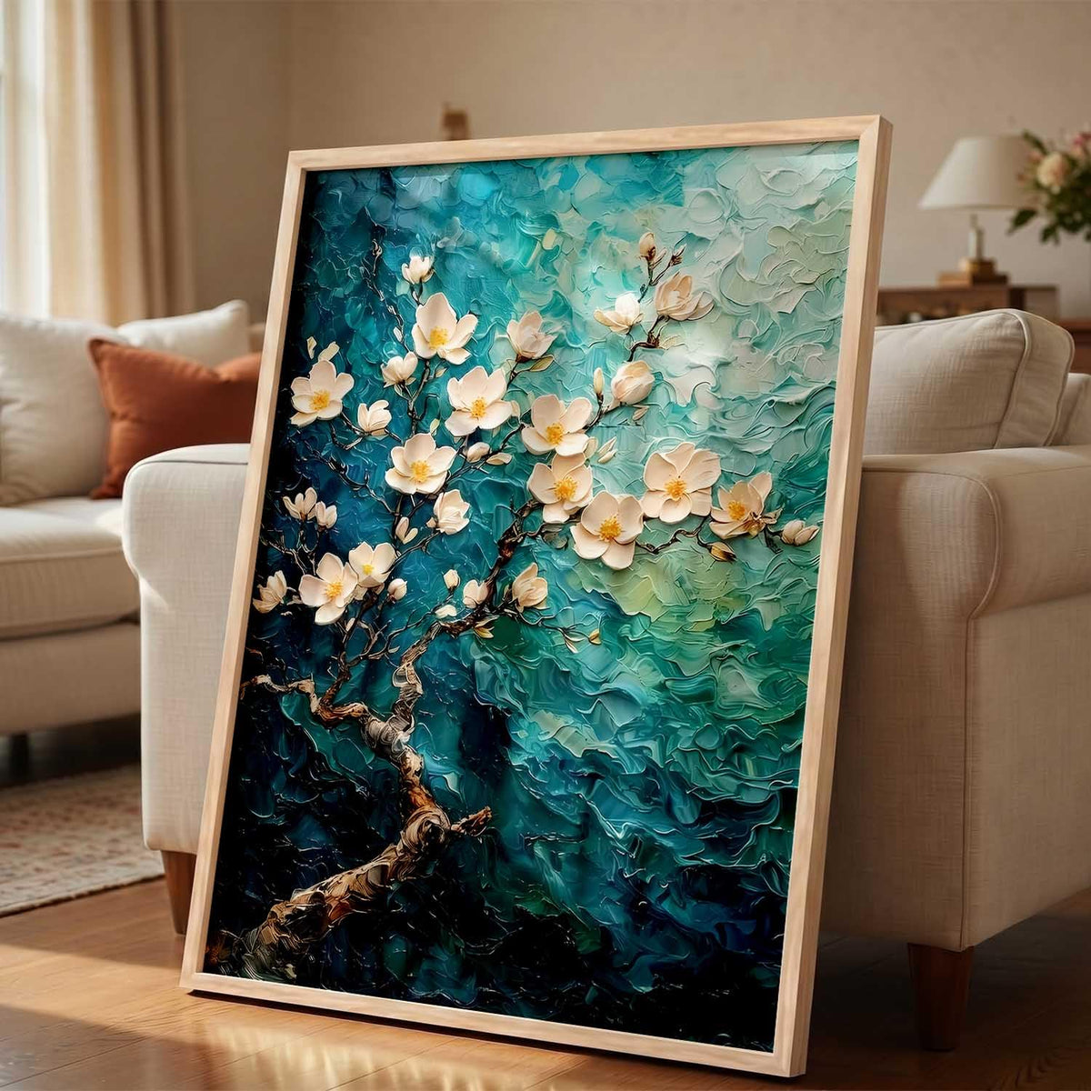 flower Wall Art Home Decoration | Aesthetic Floral Paintings With Frame For Living Room Bed Room Hotel Wall Decor Digital Reprint (13x17 inch)