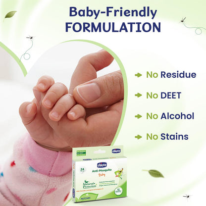 Chicco Anti-Mosquito Baby Patches with the natural protection of 12+ Hours, 1 Pack (24 Patches Inside)