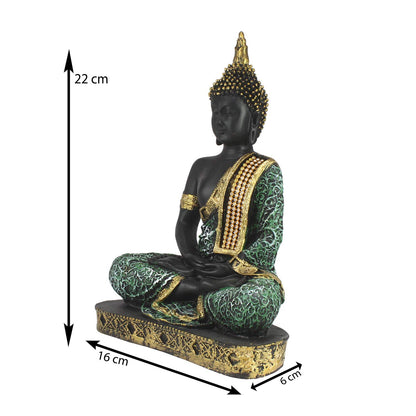 eCraftIndia Buddha Showpiece (6 cm x 15 cm x 24 cm, Green)
