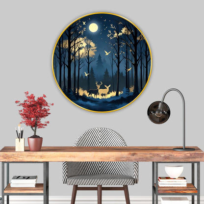 nature scenery modern art Premium Sparkle lamination Golden Slim Frame 50.8 cm x 50.8 cm Large Size, For Home/Office/Hotel painting GRL118