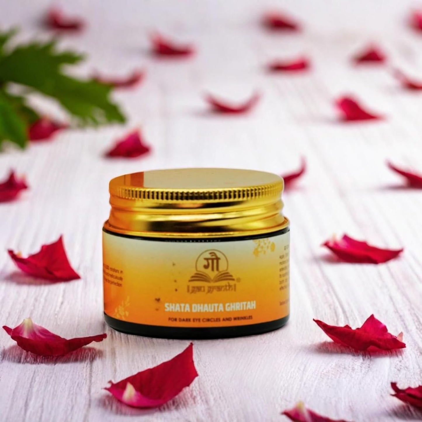 GauGranth Shata Dhauta Ghritah Dark Eye - 40G (Pack Of 1) | Wrinkle Free | |Natural Desi Ghee Skin Moisturizer |Night cream | Even Skin glow | Nourishing & Moisturising | Anti Aging Ayurveda Cream