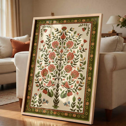 Art Wall Painting Indian Traditional Madhubani With Frame Home Decoration For Living Room Bed Room Hotel Wall Decor Digital Reprint (14X20 inch)