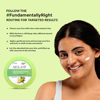 NEOLAYR 365 Daily Moisturising Cream I Deep Hydration with Pentavitin & Glycerin I Aloe Vera I pH Balanced, Dermatologist Approved I For Dry, Sensitive Skin I 100 GM
