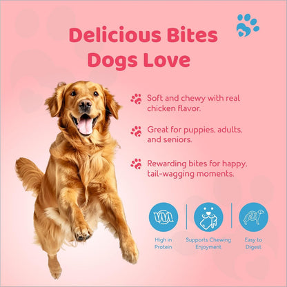 Petoska Chicken & Pomegranate Dog Treats – 100g Natural Chewy Sticks for Dogs, Immune Support, Cleaner Breath, Perfect Training Snack, All-Natural Chicken Jerky for Puppies & Adult Dogs