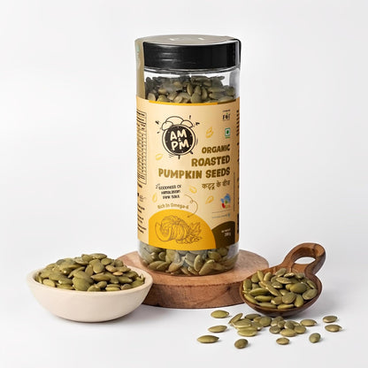 FaithFoods Organic Roasted Pumpkin Seeds 200g | Kaddu Ke Beej | Enriched with Pink Salt | High Protein & Zinc | Healthy Diet Food | High in Antioxidant Superfood | Natural Energy & Immunity Booster