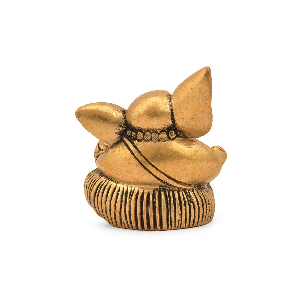 Ganesha Brass Statue Sitting Ganpati Figurine, Housewarming Gift Wedding Gift, Home Decoration Items, Housewarming Gift, Ganesh Idol for Gift, Gift for Ganpati Festival, (3x2 Inches)