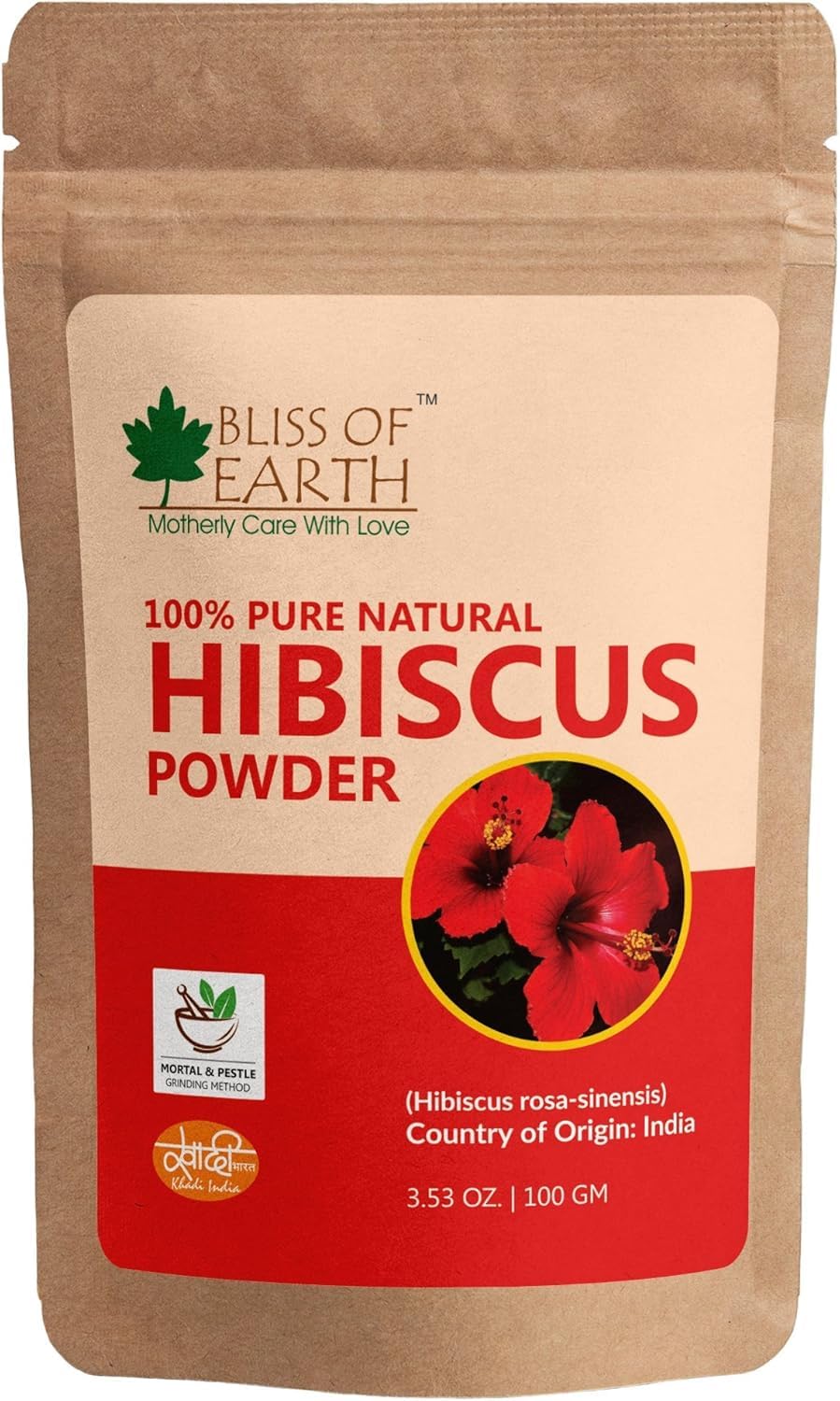 Bliss of Earth Hibiscus powder for face Hair | Makes Hair Stronger & Thicker | Controls Ageing | Cures Acne & Pimples | 100gm