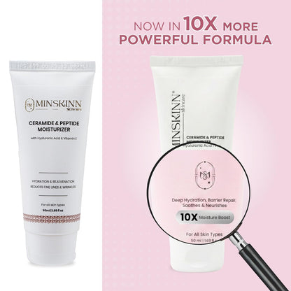 Minskinn Korean Anti-Aging Face Cream 50ml | Ceramide Peptide Moisturizer | Dry & Sensitive Skin | K-Beauty Science Formula with Ceramide & Peptide Complex for Visible Anti-Aging Results