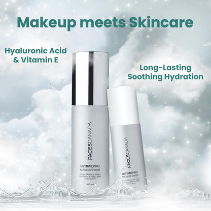 FACES CANADA Ultime Pro Makeup Fixer, 100 ml | Long Lasting Makeup Setting Spray | Keeps Makeup Intact | Hydrates, Soothes & Refreshes Skin | Hyaluronic Acid & Vitamin E Enriched | No Alcohol