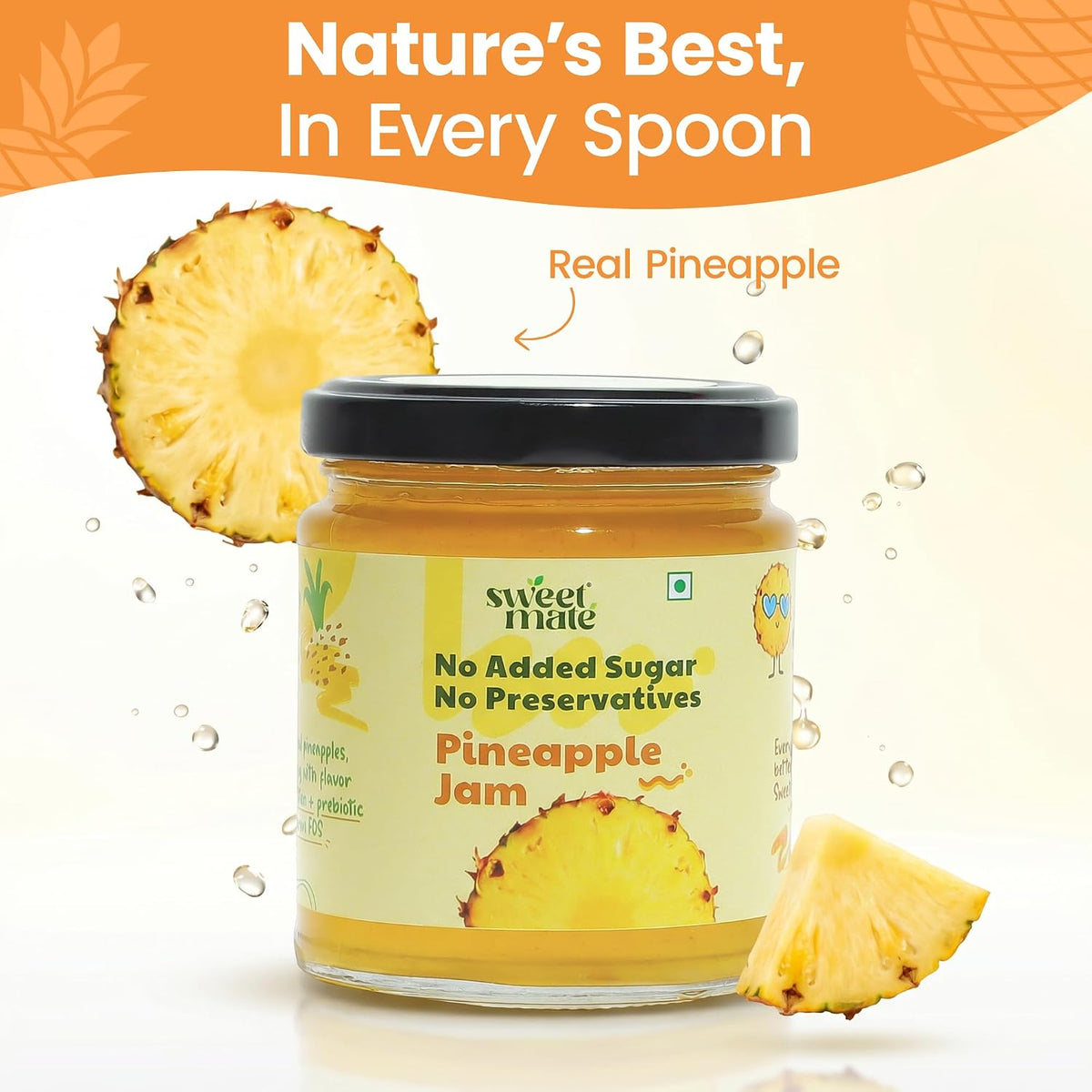 Sweetmate Mix Fruit Jam for Kids and Adults - (220g) | 100% Pure No Added Sugar | With Real Fruit Pulp | Naturally Sweetened | Diabetic and Keto Friendly | Delicious Jam