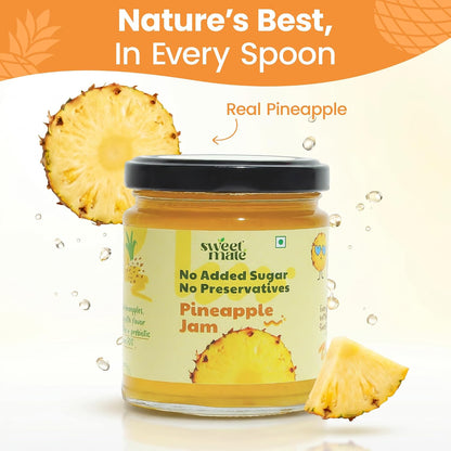 Sweetmate Mix Fruit Jam for Kids and Adults - (220g) | 100% Pure No Added Sugar | With Real Fruit Pulp | Naturally Sweetened | Diabetic and Keto Friendly | Delicious Jam