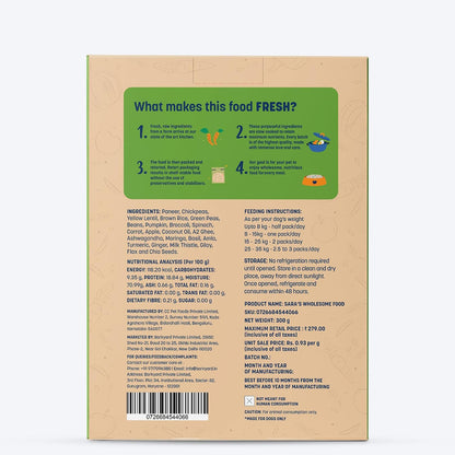 Sara's Wholesome by HUFT Classic Paneer & Veggies Dog Food – 300 gm | Wet Gravy Meal for All Breeds & Life Stages | No Artificial Flavours, Preservative-Free