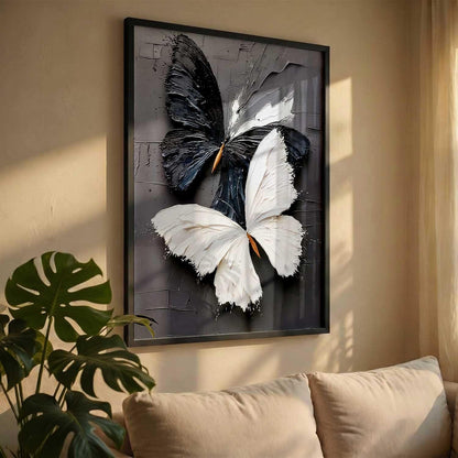 Butterfly Art Wall Painting Home Decoration With Frame For Living Room Bed Room Hotel Wall Decor Digital Reprint Engineered Wood (13X17 INCH)