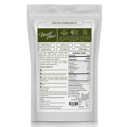 Forest Found Vacuum Roasted Black Chana Jor Garam (250g) – 100% Oil-Free & Gluten-Free Namkeen | No Salt & No Masala | Low-Fat Diet Snack for Weight Loss