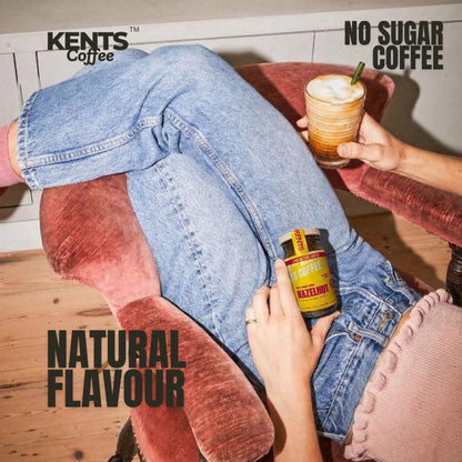 Kents Coffee Hazelnut Instant Coffee (50g) | 100% Arabica Coffee from Chikmagalur | Low Acid Coffee for No Acid Reflux | Real Hazelnut Flavour with No Added Sugar & No Artificial Flavours | Hot & Cold Coffee