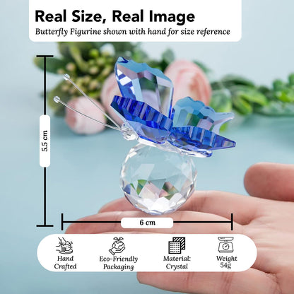 Nostrae Crystal Butterfly Show Pieces for Home Decor Living Room Decorative Items | Glass Showpieces Gift Items for Decoration | Center Table Tv Showcase Office Desk Interior Figurines