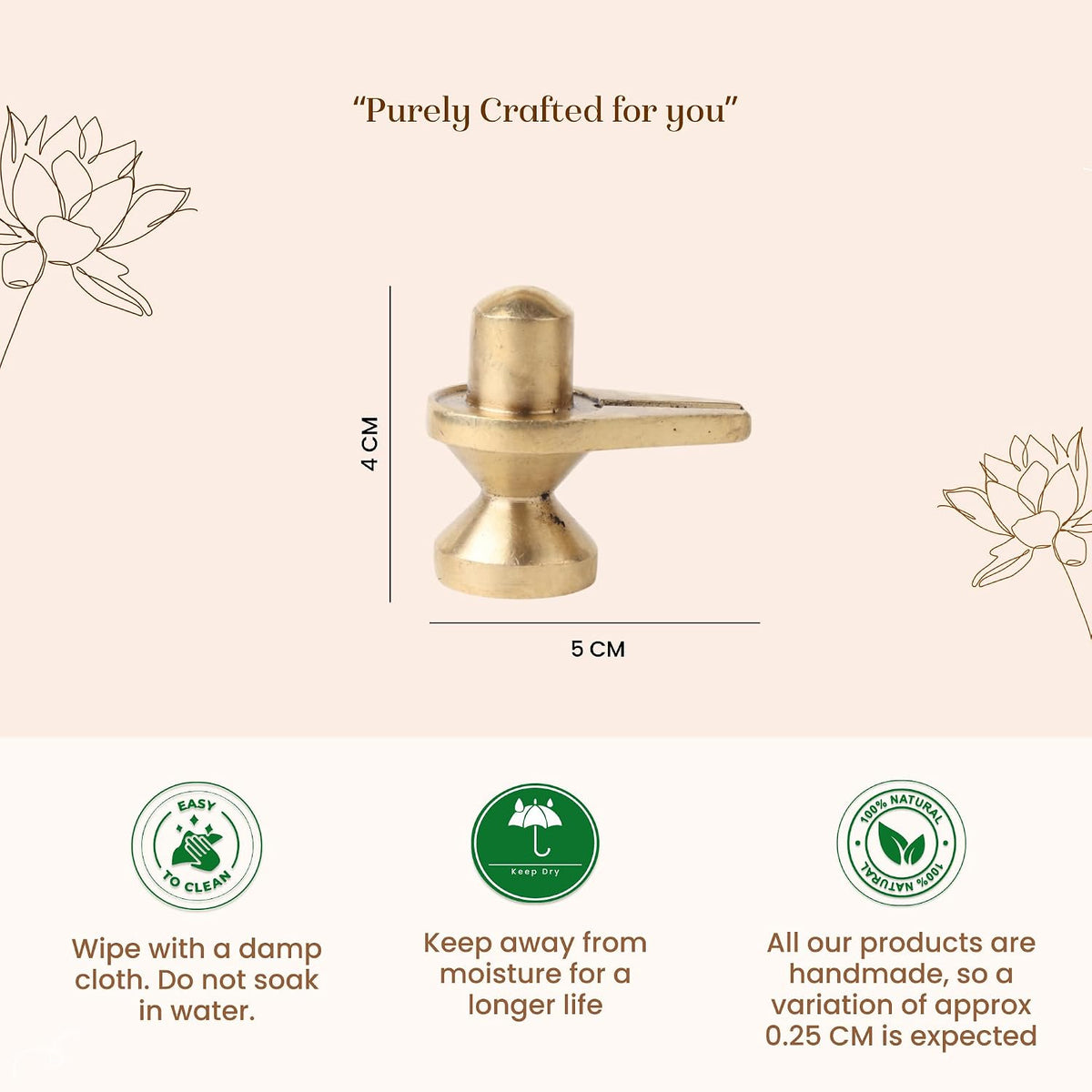 Brass Shivling Idol for Pooja & Home Temple | Sacred Shiva Ling Brass Murti for Spiritual Decor & Gift (Design08: L5 x W3 x H4 cm)