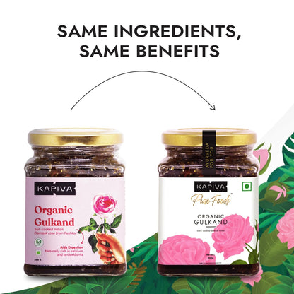 Kapiva Organic Gulkand 300gms (Rose Petal Jam) | 100% Natural | Sun-Cooked Damask Roses