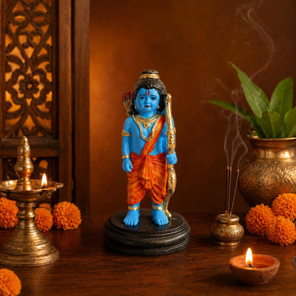Lord Ram Idol for Car Dashboard Decorative Mini Showpiece for Home Temple Office Desk Spiritual Gift Compact Hindu God Murti for Vastu Dashboard Accessories
