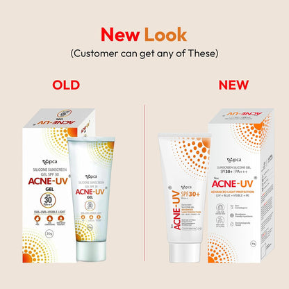 New Acne-UV Gel Sunscreen SPF 30 PA+++ | Sunscreen for Oily Skin Women & Men | Non-Comedogenic Sunscreen | Silicone Gel | Visible Light Protection | Water Resistant | Suitable for All Skin Types