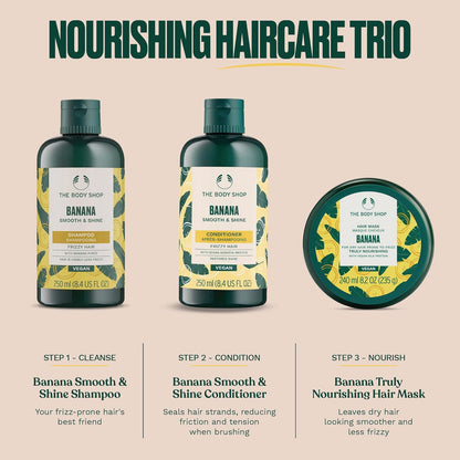 The Body Shop Banana Truly Nourishing Shampoo, 400 ML - For Dry Hair Prone To Frizz | Vegan